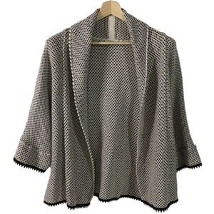 Faber Black and White Open Front Sweater